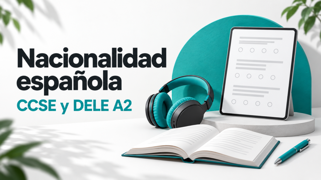 Portada del artículo: Exámenes de nacionalidad española: CCSE y DELE A2, con práctica gratis